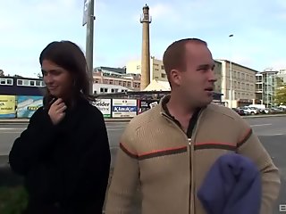 Outdoor fucking in the Czech streets with brunette Nikola Jiraskova